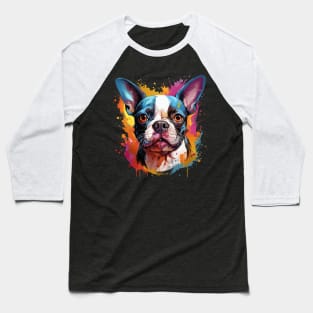 Boston Terrier Rainbow Baseball T-Shirt